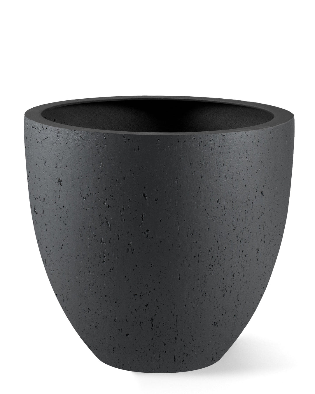 Black planter pot on a white background