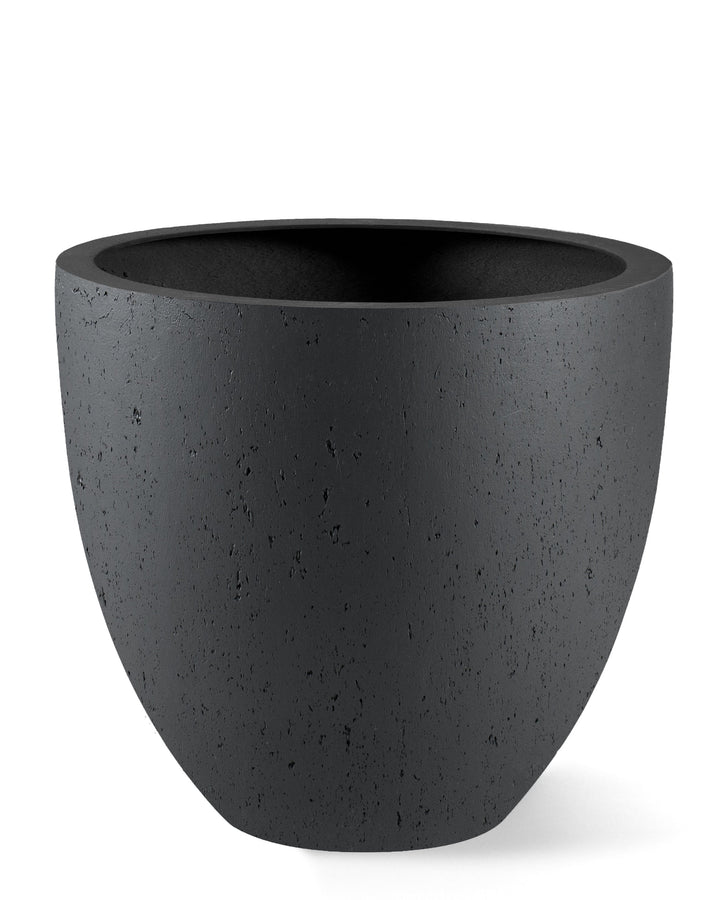 Black planter pot on a white background