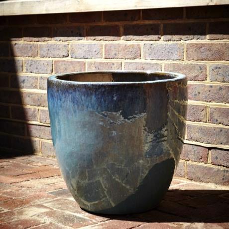 Glazed Couple Outdoor Pot