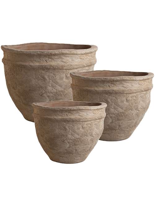 Reed clay planter with fine fluting