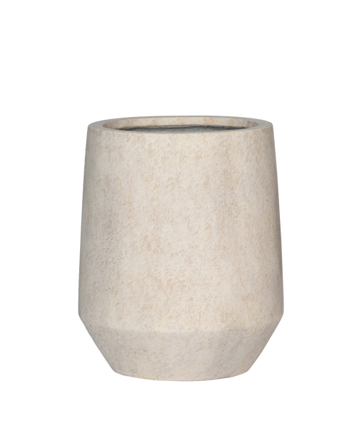 Tall travertine stone planter — Plant Drop