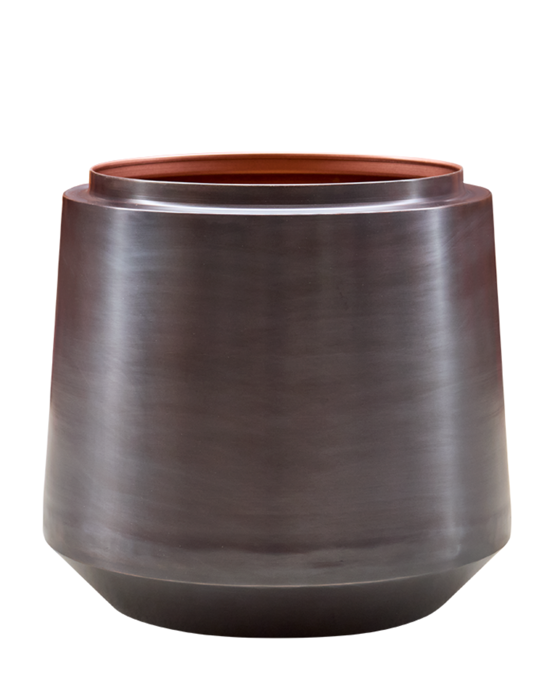 Brushed copper urn planters