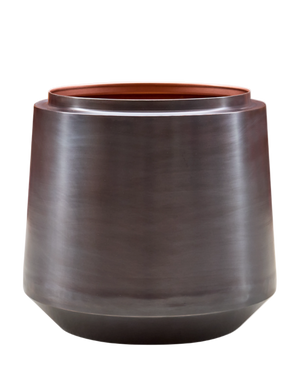 Brushed copper urn planters