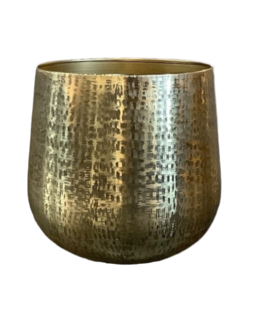 Hand-hammered gold planter