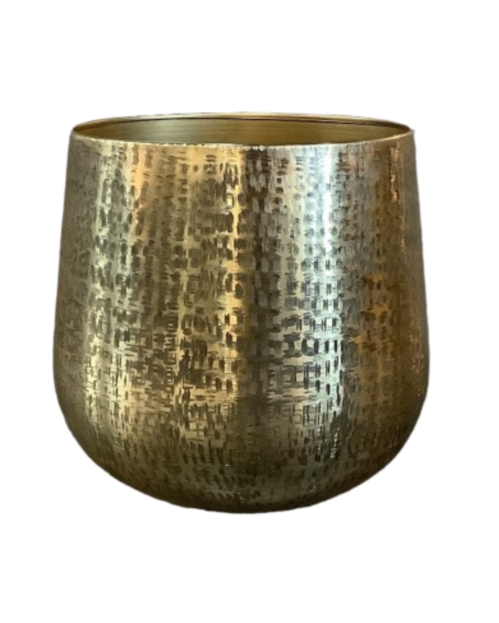 Hand-hammered gold planter