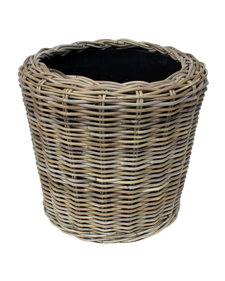 Natural tall rattan basket planter