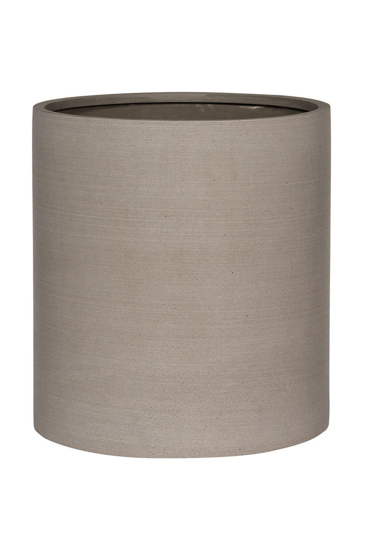 Cylindrical sandstone planter in grey