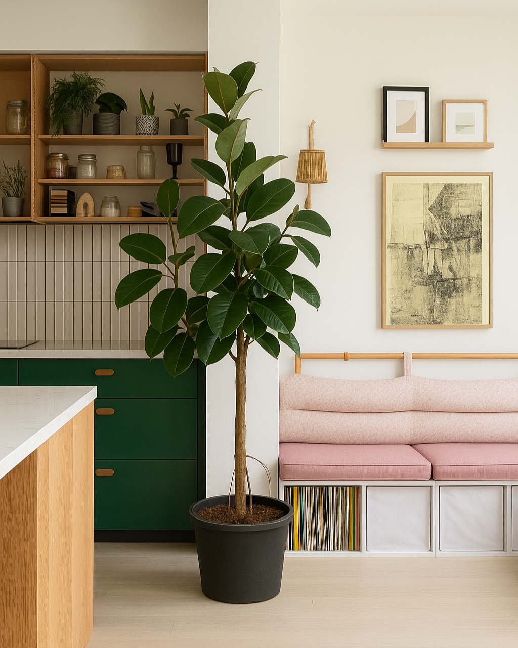 Thin Stem Rubber Trees