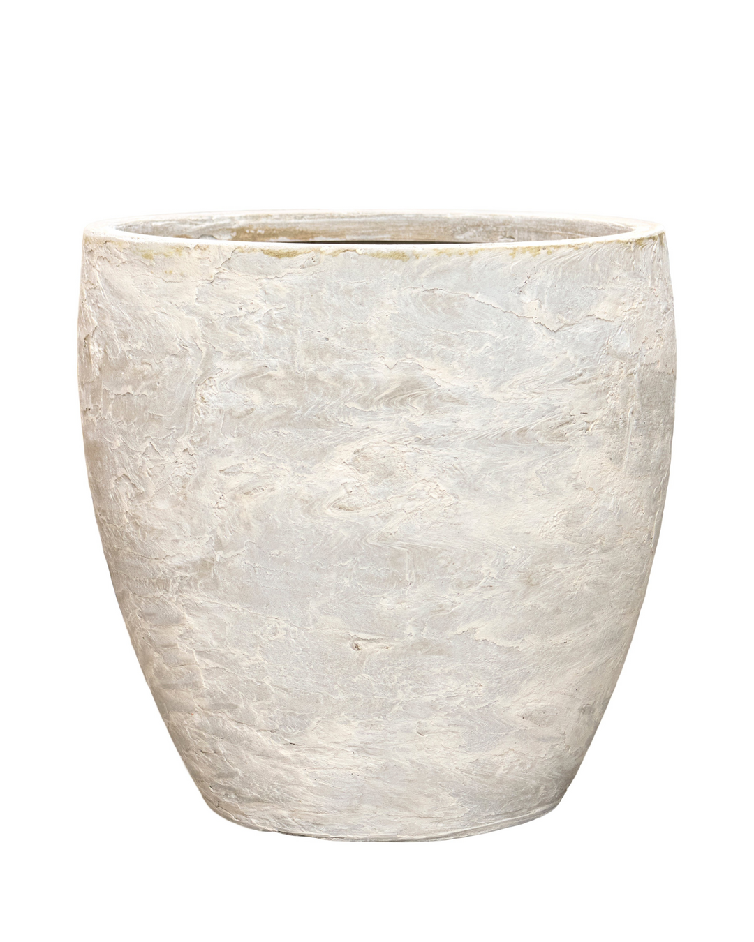 Textural stone-finish planter in white
