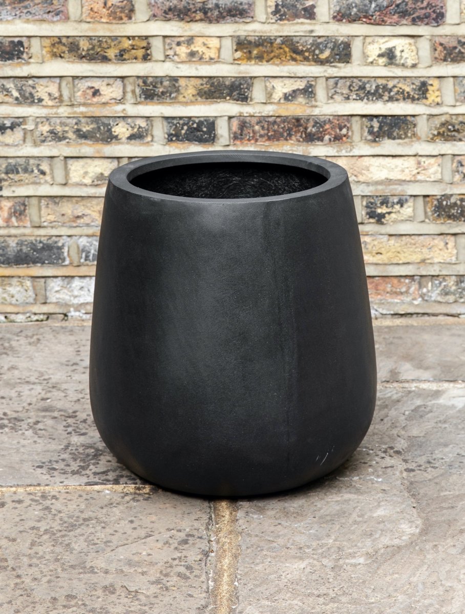 Black Fiberstone Flask Planter - Plant Drop