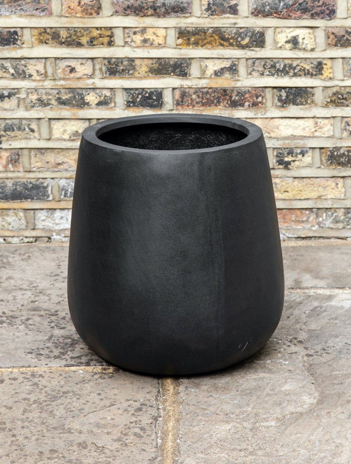 Black Fiberstone Flask Planter - Plant Drop