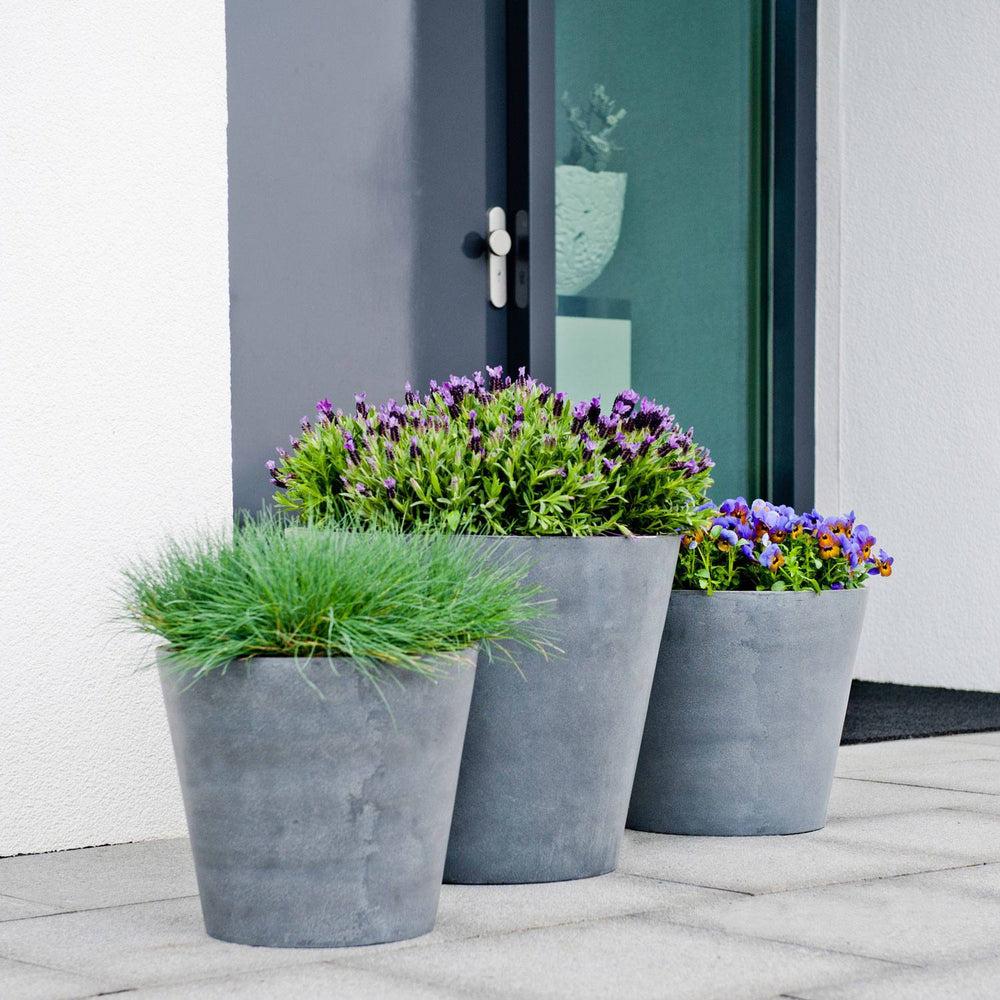 Grey Fiberstone Bucket Planter - Plant Drop