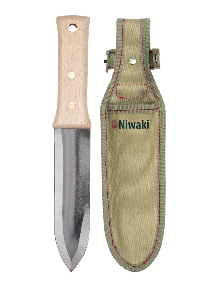 Japanese Trowel, Niwaki Hori Hori + Canvas Holster - Plant Drop