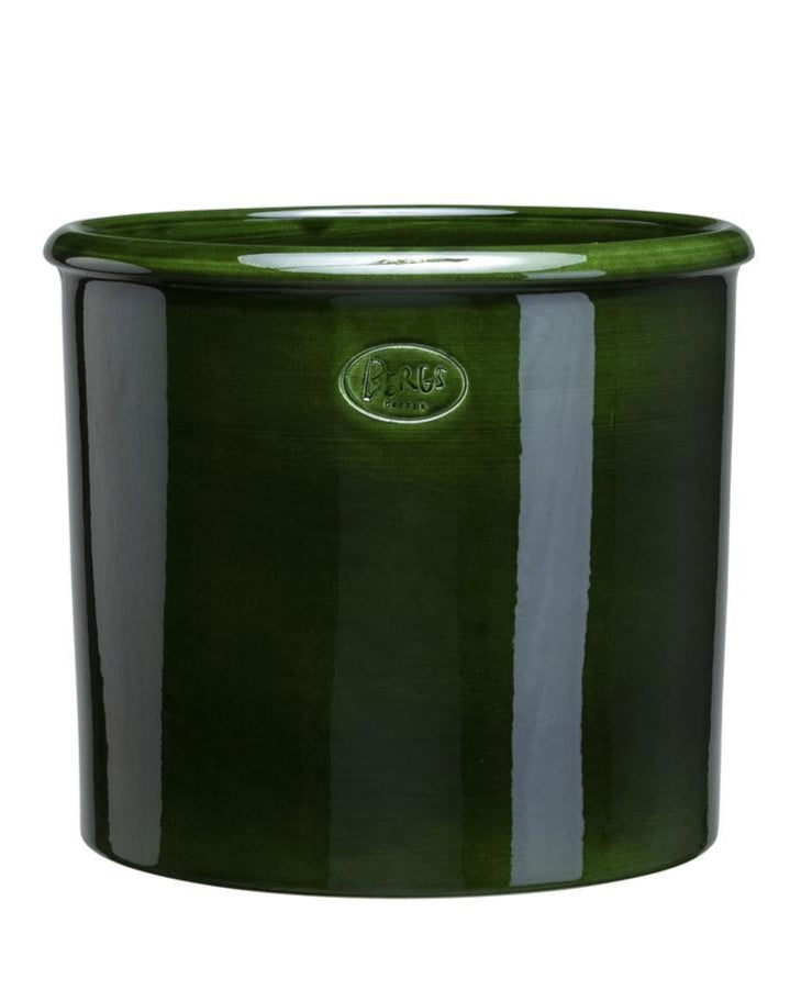 Bergs Modena glazed green terracotta pot