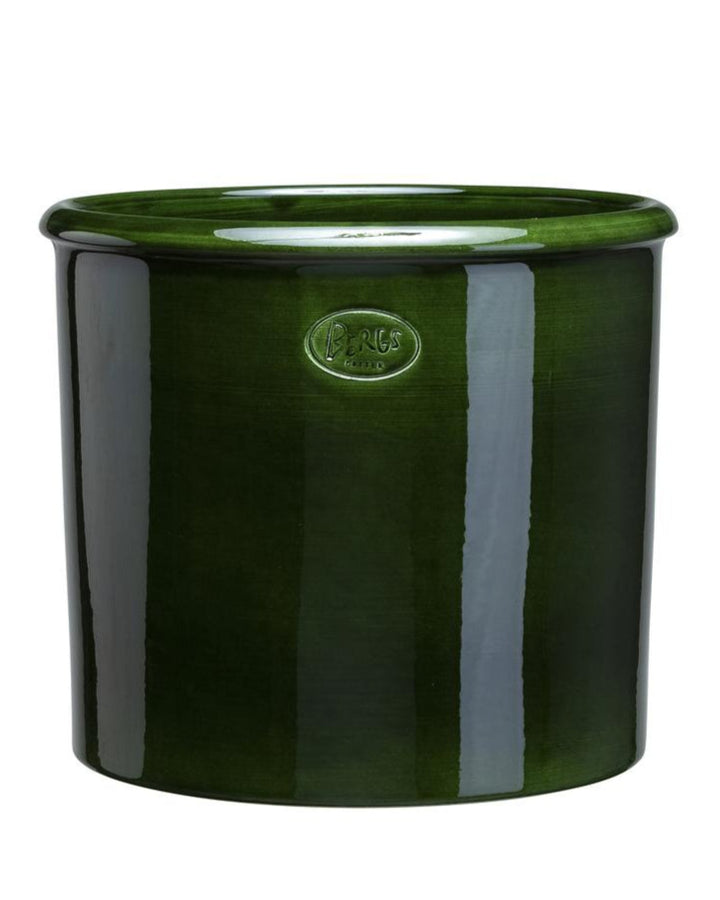 Bergs Modena glazed green terracotta pot