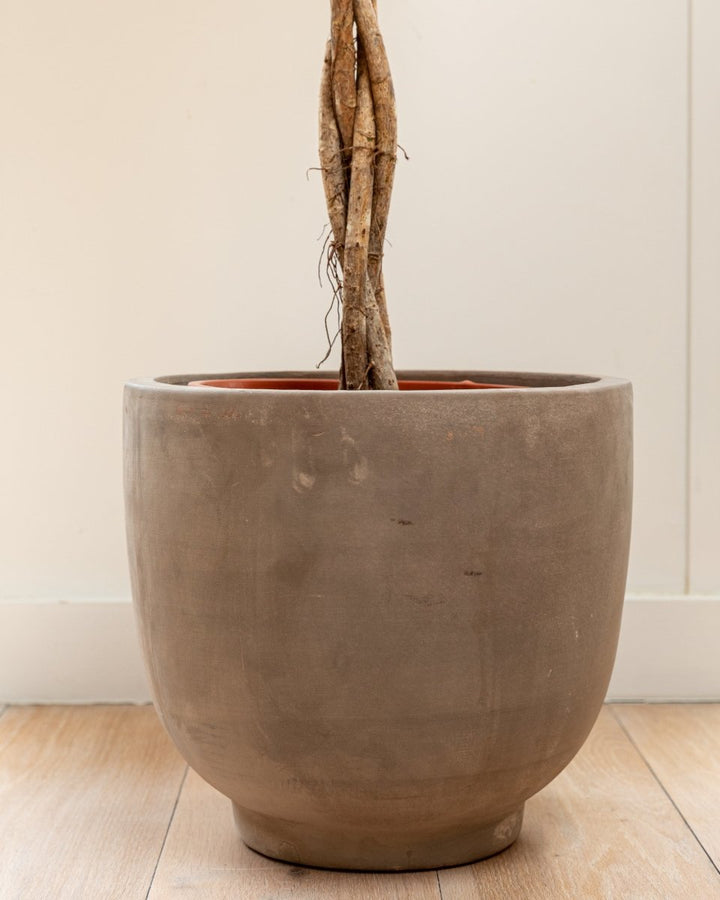 Modernist choco vase planters, pair