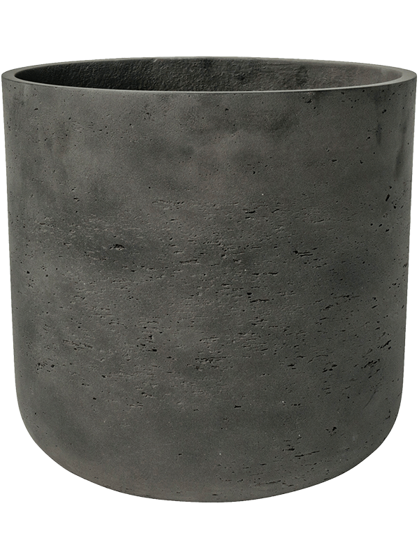 Washed concrete straight-sided planter, black
